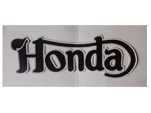 Honda logo 14 inch synthetic leather back patch black/white